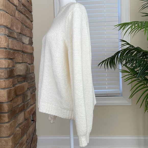MICHAEL KORS ~ Shimmery Puff-Sleeve Sweater ~ White/Bone ~ NWT! - Picture 5 of 14